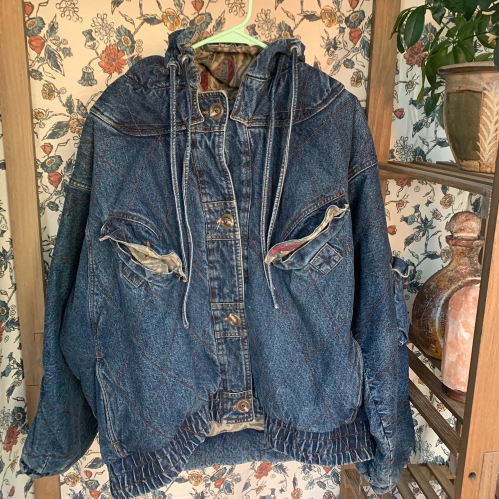 80s Inner View denim fleece lined coat